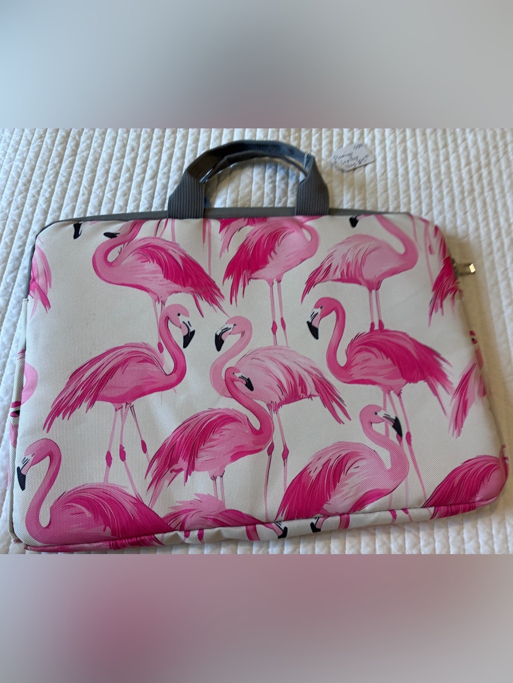 Pink Flamingo Printed laptop case.